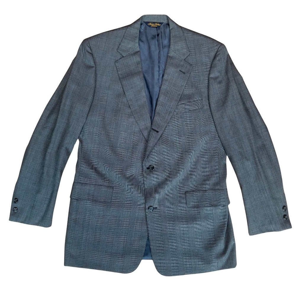Brooks Brothers Explorer Collection Classic Fit Wool Check Suit Jacket Grey
